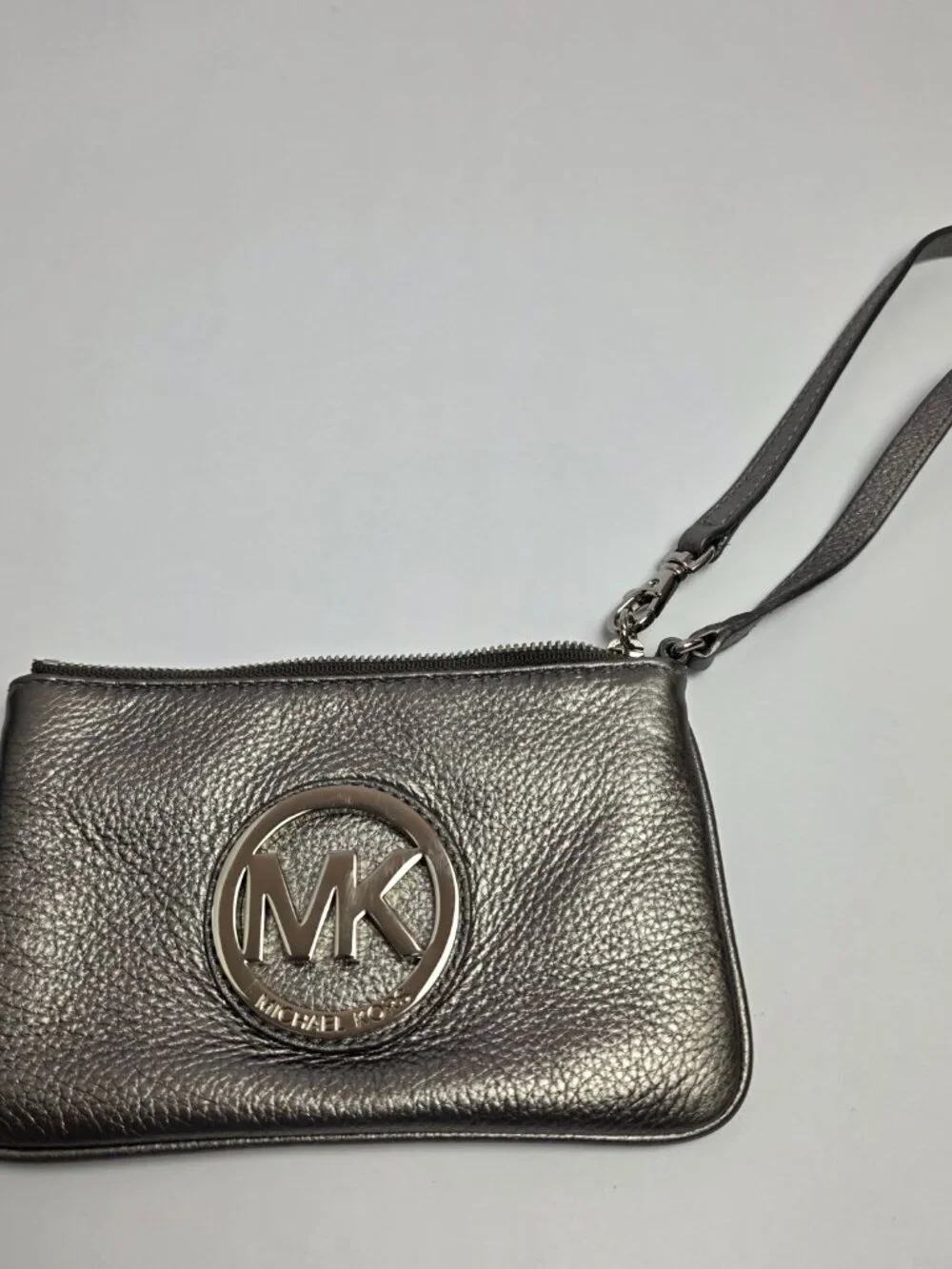 Michael Kors Gray MK Logo Wristlet Handbag Clutch Bag Wallet
